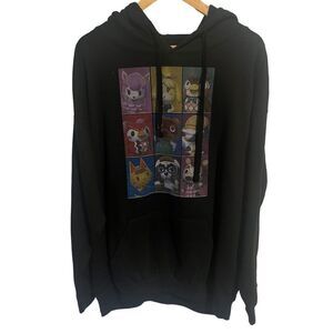 ZUNI Nintendo Animal Crossing Black Pull Over Hoodie Jacket, Adult Size XL